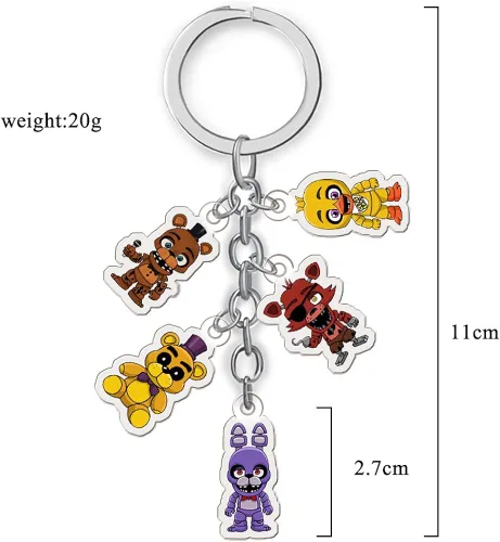 Vista 5 de TIMMOR MAGIC Anime FNAF Cosplay Freddys Hoodie with Keychain, Christmas Helloween Gift 3D Printed Sweatshirt.