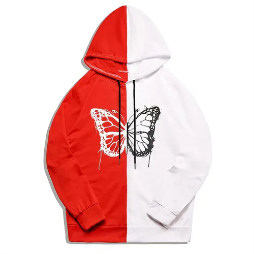 Vista 4 de WKSCLPAI Sudaderas con capucha de moda para mujer, sudadera casual con estampado gráfico, sudadera estética con bloques de color para adolescentes