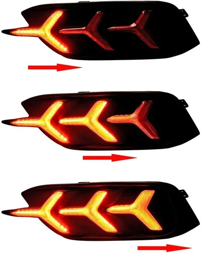 Vista 4 de Astra Depot Reflector de parachoques trasero, señal de giro secuencial, luz LED de flecha compatible con Honda Civic Sedan 2016-2021 de 10ª