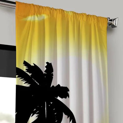 Vista 3 de Cortinas opacas personalizadas, juego de 2 paneles/aislamiento térmico para oscurecer la habitación, cortinas de dormitorio para añadir fotos