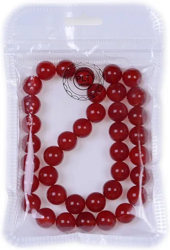 Vista 2 de Perlas sueltas de forma redonda para hacer joyas., Rojo (Red Carnelian), 4mm