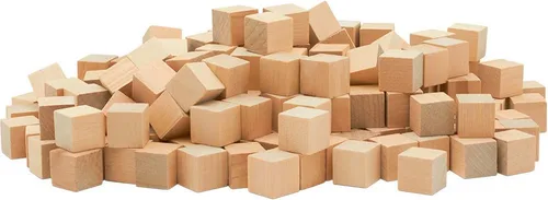 Vista 14 de Cubos de madera de 1 pulgada, paquete de 25 bloques de madera pequeños, bloques de madera para manualidades, STEM, construcción y dados de madera