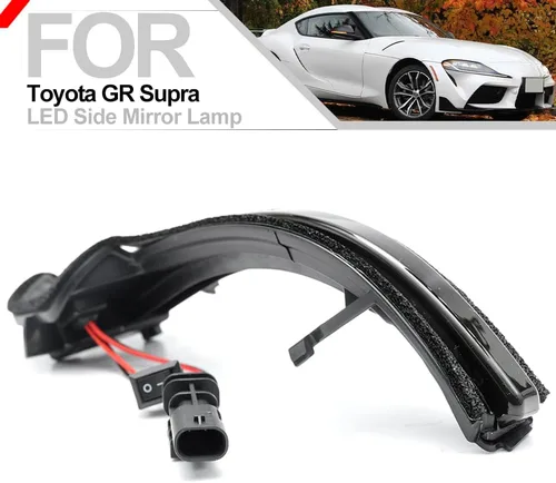 Vista 4 de Luces LED dinámicas para espejo lateral intermitente para Toyota GR Supra 2020-2023, lente ahumada, luces intermitentes secuenciales, accesorios