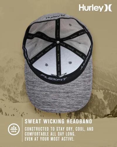 Vista 38 de Hurley Gorras para hombre - One & Only Flexfit Textures Cap - Sombreros ajustados para hombre, S-XL