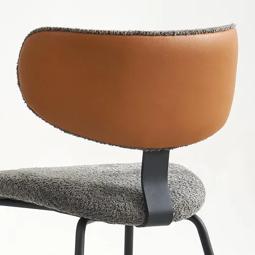 Vista 5 de GrandNoor Modern Boucle - Juego de 2 sillas de comedor de piel sintética, respaldo curvado, sillas de comedor tapizadas con patas de metal
