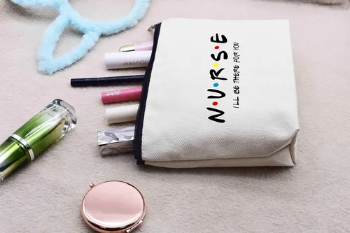 Vista 7 de LIBIHUA Bolsa de maquillaje Bolsa de cosméticos Bolsa de viaje, Enfermera estaré ahí para ti, 331-enfermera estaré ahí para ti