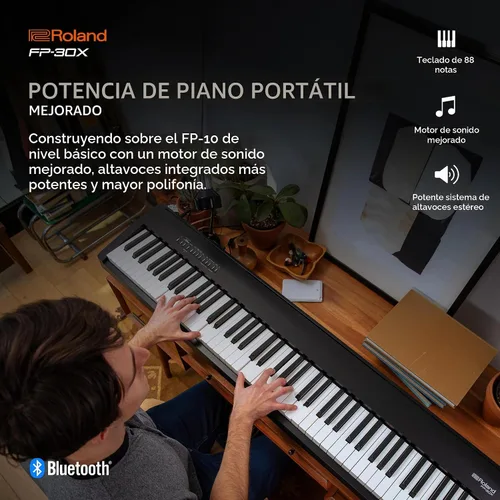 Vista 2 de Roland Piano digital con altavoces FP-30X - Negro