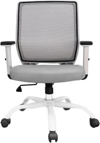 Vista 10 de Silla ergonómica de oficina, silla de escritorio de malla para el hogar con brazos ajustables, sillas de computadora con respaldo medio