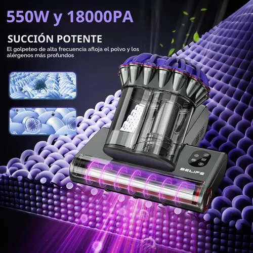 Vista 2 de Belife M8 Mattress Vacuum Cleaner with UV & Hot Air & Heating Black