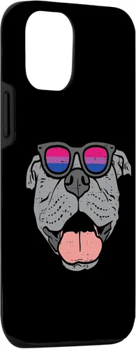 Vista 3 de Funda para iPhone 14 Pitbull Dog LGBTQ Bisexual Flag Gay Pride Ally Bi Dog Lover