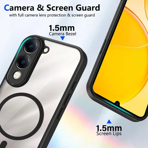 Vista 269 de Funda magnética transparente compatible con Xiaomi 17T, color negro 2 en 1 PC + TPU cubierta de teléfono a prueba de golpes, carcasa protectora