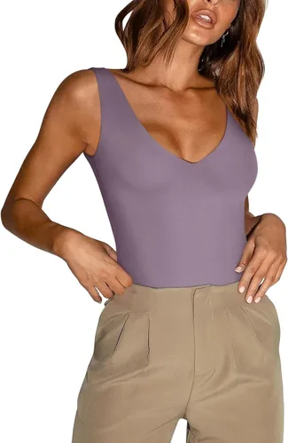 Vista 25 de REORIA Butsmooth® - Body sin mangas con cuello en V profundo y escote en V para mujer