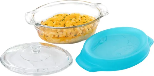 Vista 17 de Libbey 55952 - 3.2 cuartos de galones Cacerola con tapa, Transparente Básico - Juego redondo de 1 pieza