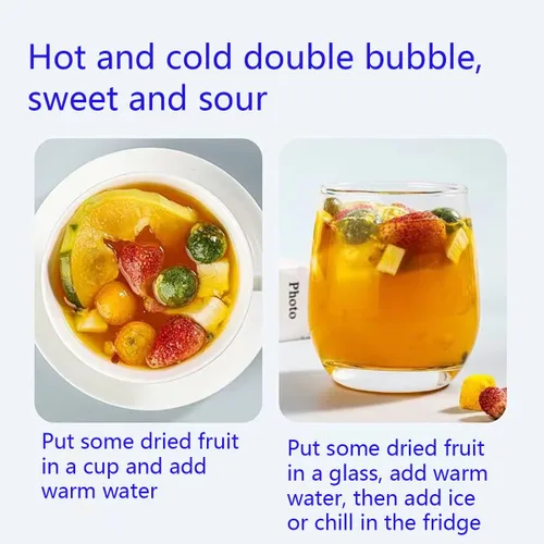 Vista 5 de Té de frutas Una variedad de té mixto de frutas liofilizadas, té de frutas 3.52oz.