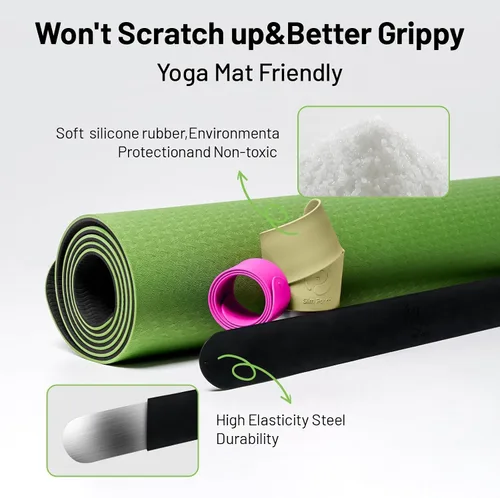 Vista 4 de Yoga Mat Strap Slap Band, One Snap Keeps Mats Tightly Rolled, Heavy-Duty Clasp Fits Most Size Mats(24" L X 2" W)