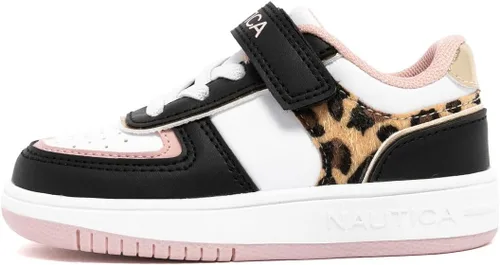 Vista 2 de Nautica Tenis para niñas con correa ajustable y correas elásticas Zapatos casuales cómodos (bebéniño pequeño)