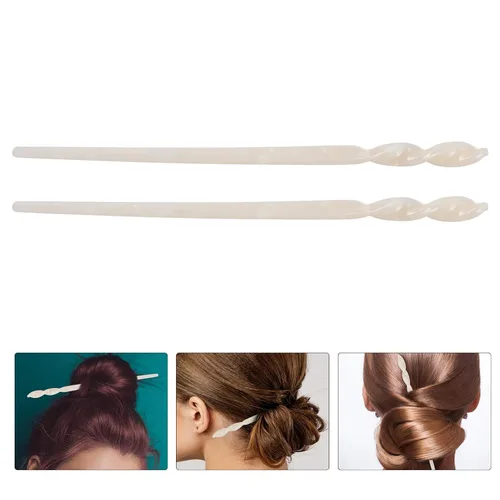 Vista 9 de Beaupretty Accesorios para el cabello de acetato de 2 piezas: palillos japoneses vintage de diseño giratorio para peinar