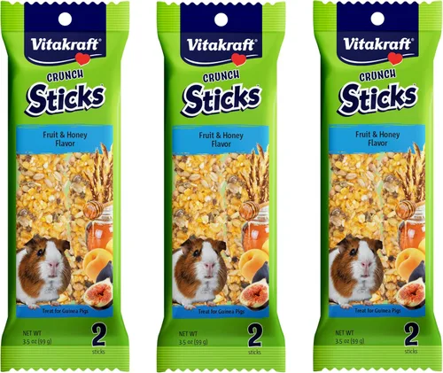 Vista 11 de Vitakraft - Palitos masticables para cobayas Crunch Sticks - Manzana y Naranja - Apoya dientes saludables