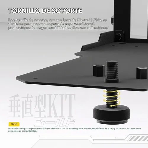 Vista 5 de EZDIY-FAB Montura Vertical de GPU con Cable Riser PCIE 4.0 de Alta Velocidad, Módulo ARGB, Extensión Flexible de 115mm/4.52in, Conector de 90 Negro