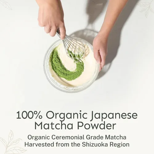 Vista 7 de Yu Tea Hojicha (75 porciones) + Matcha grado ceremonial (50 porciones) en polvo de té verde tostado japonés puro, bolsa resellable, 2.65 onzas