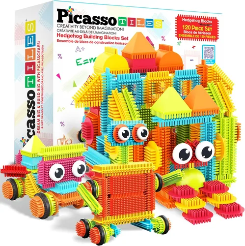 Vista 9 de Picasso Toys Bloques de Erizo 4 Figuras de Personajes de Acción Familiar Juguete para Niños Pequeños Construcción Bloques de Baldosas Paquete