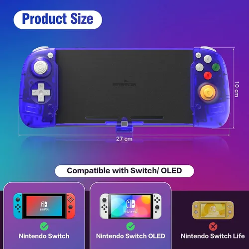 Vista 6 de Retroflag - Controlador de mano con interruptor sin deriva Controlador Pro de almohadilla dividida con palanca de mando de efecto pasillo, Joypad