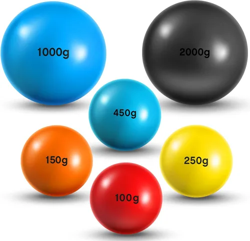Vista 8 de Hungdao Juego de 6 pelotas de entrenamiento ponderadas pliométricas variables, bolas ponderadas de práctica de béisbol con peso para lanzar