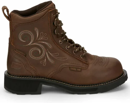 Vista 2 de Justin - Botas de trabajo de acero Gypsy Katerina WP para mujer, 7, Marrón, 7.5