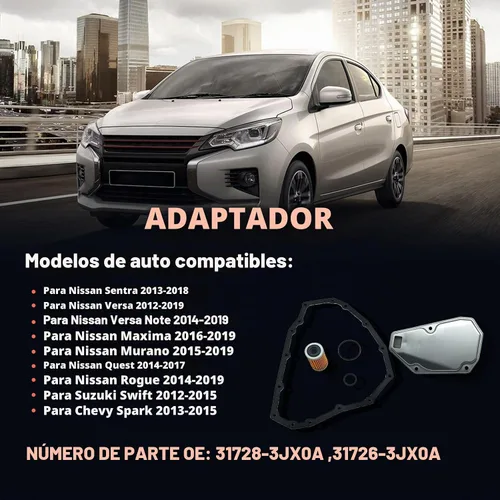 Vista 5 de TRANSPEED JF015E RE0F11A Kit de filtro de aceite de transmisión de metal y junta de bandeja compatible con Nissan Sentra Tiida Versa Note Suzuki