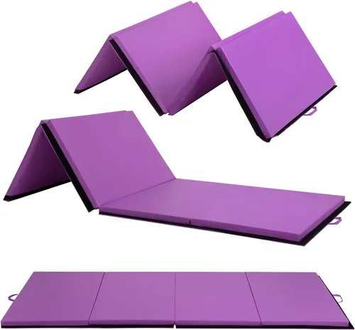 Vista 9 de Gymnastics Mat for Kids Adults, Folding Extra Thick Tumbling Mats with Carrying Handle, 6’x2’ Anti-Tear Lightweight Exercise Mat, Indoor/Outdoor