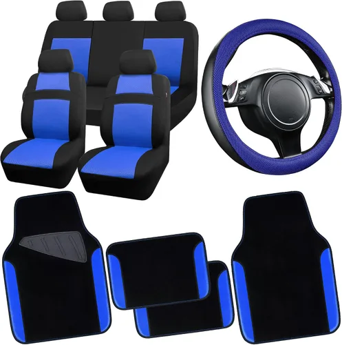 Vista 15 de CAR PASS Alfombrilla impermeable para automóvil, alfombrillas universales para automóvil con almohadilla para el talón del conductor, alfombra