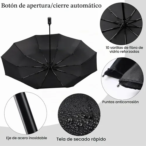 Vista 3 de Shinylin 2 paraguas de playa con abrazadera universal ajustable UPF 50+ apertura y cierre automático resistente al viento paraguas de golf portátil