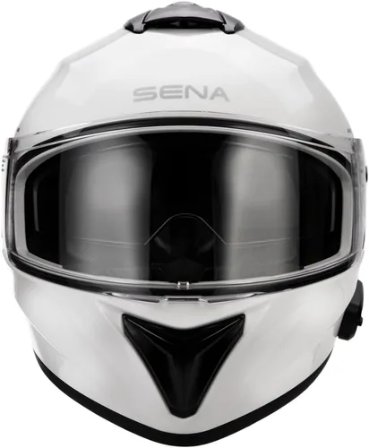 Vista 2 de Sena OutForce - Casco inteligente de cara completa (blanco brillante, pequeño) (OUTFORCE-GW00S) - SP85