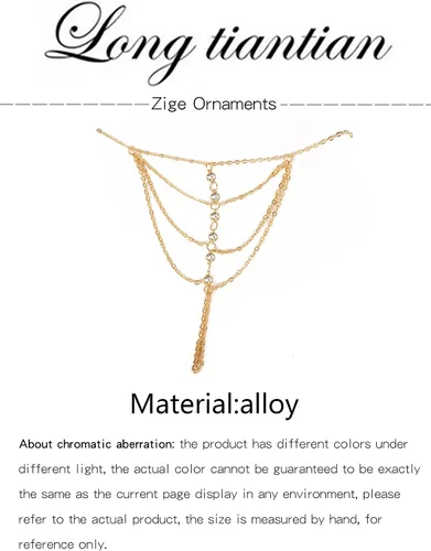 Vista 6 de Pulsera de borla bohemia, anillo de dedo esclavo, arnés de mano para celebridades, anillo de mano para mujer, pulsera de anillo de dedo