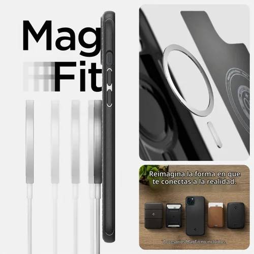 Vista 7 de Spigen Mag Armor MagFit - Funda diseñada para iPhone 15, para iPhone 14 (2023) [protección de grado militar] compatible con MagFit, color negro mate