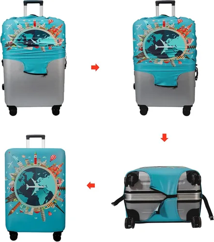 Vista 4 de WUJIAONIAO Funda para Equipaje de Viaje Funda para Maleta Equipaje Protector 18-32 Pulgadas, Moda