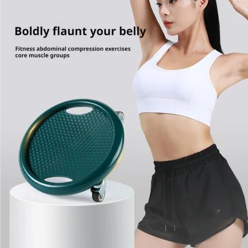 Vista 4 de Rueda de rodillo abdominal, equipo de ejercicio abdominal con rodilleras, tabla de rueda abdominal multifuncional para mujer, rotación de 360°