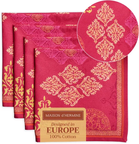 Vista 34 de Maison d' Hermine Juego de 4 servilletas de tela 100% algodón, suaves y duraderas, servilletas cuadradas reutilizables para uso diario, lavables