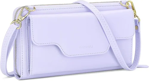 Vista 14 de nuoku Bolso pequeño para mujer, cartera con bloqueo RFID, bolso cruzado con bolsillo para teléfono celular 01 - negro