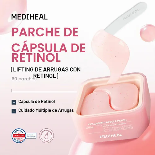 Vista 3 de Mediheal Parche de Colágeno en Cápsula_Retinol para Levantar Arrugas with Encapsulated Retinol, Caffeine Wrinkles & Firming Care 70mm Wide