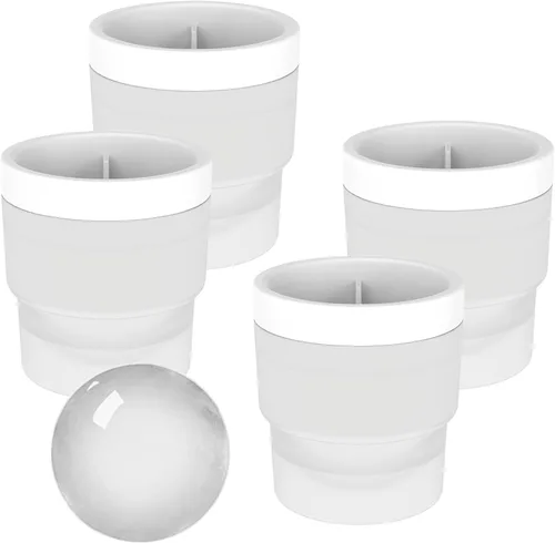 Vista 7 de Molde para hacer bolas de hielo DAPOWER - Juego de 4, molde redondo para cubitos de hielo, cubitos de hielo esféricos de 2.4 pulgadas para whisky