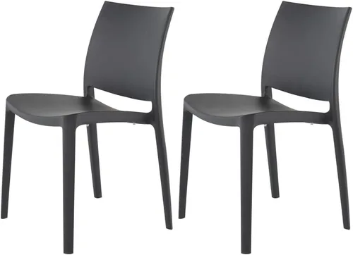 Vista 2 de Lagoon Sensilla 7052, Plastic Chair for Dining Room, Fibreglass and UV Protector, Stackable, Brand 4 Pieces (Amber)