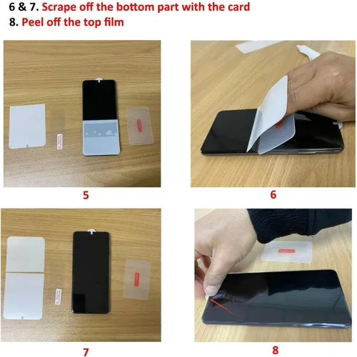 Vista 6 de LOOKSEVEN Paquete de 3 protectores de pantalla de poliuretano termoplástico suave transparente compatibles con Google Pixel 6, película protectora