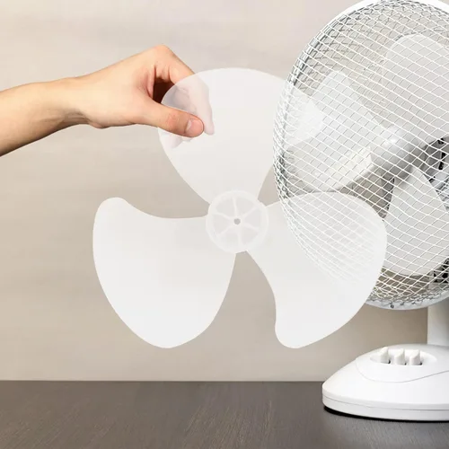 Vista 7 de Cuchillas de ventilador de mesa, hoja de plástico universal de 16 pulgadas, 3 hojas, repuesto para el hogar, pedestal de pie, ventilador blanco