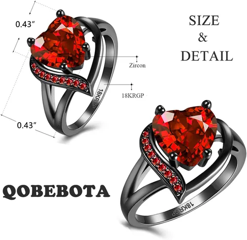 Vista 3 de Anillos de compromiso para mujer, anillos de compromiso AAA+ con circonita cúbica para ella, anillo de aniversario de boda, regalo romántico