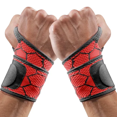 Vista 9 de Muñequera deportiva delgada, muñequera para alivio del túnel carpiano, soporte de muñeca de compresión sin neopreno para entrenamiento, muñequeras