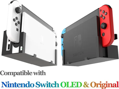 Vista 2 de Funturbo Soporte de pared para Nintendo Switch, kit de montaje en pared, soporte de montaje para interruptor compatible con Nintendo Switch OLED