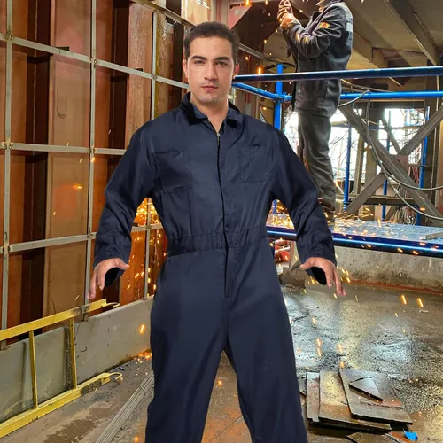 Vista 6 de Adult Scary Halloween Costume Creepy Killer Jumpsuit Coveralls with Bloody Knife Toy Halloween Cosplay Outfit for Men