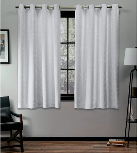 Vista 19 de EXCLUSIVE HOME Kilberry - Par de paneles de cortinas opacas con ojales en la parte superior, 52 x 63 pulgadas, gris ceniza