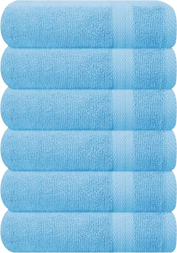 Vista 90 de GLAMBURG Juego de 2 Sábanas de Baño Extra Grandes de Algodón Premium de 700 GSM - 100% Algodón Peinado - 2 Sábanas de Baño 35x70 pulgadas - Calidad